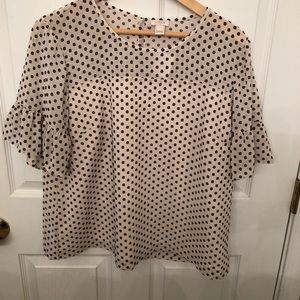 NWT black and cream blouse size large